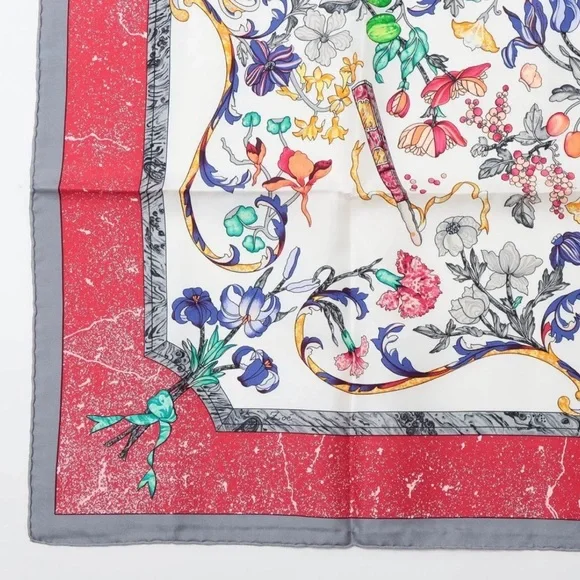 Hermes Carre 90 Pierres D' Orient Et D' Occident Silk Scarf Oriental Stones